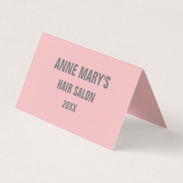 Blush Pink Grey Hair Salon Wellness-Center Girly M Visitenkarten (Vorderseite)