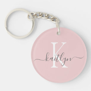 Blush Pink Grey Nom initial Monogramme
