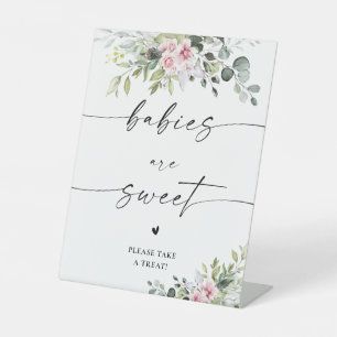 Blush Pink Grüne Babies sind süße Zeichen Sockelschild
