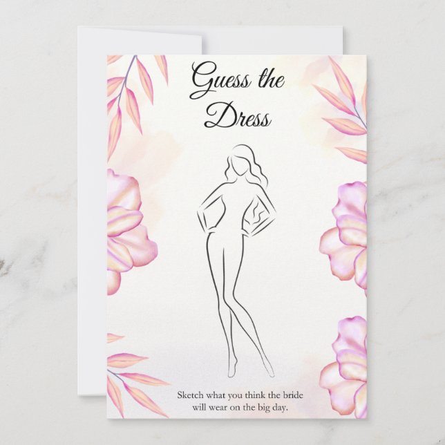 Blush Pink Gucken Sie die Dress Brautparty Game Ca Einladung (Vorderseite)