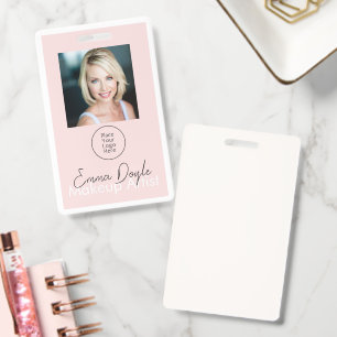 Blush Pink Haar-, Make-up- und Schönheitsstudio-Br Ausweis
