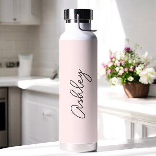 Blush Pink Handgeschriebener Text Elegant Trinkflasche