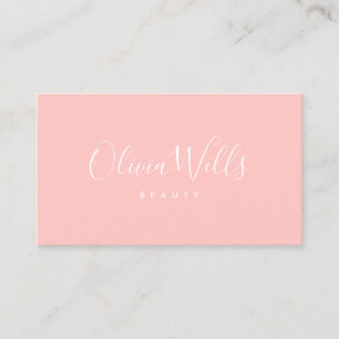 Blush Pink Handgeschriebenes Script Social Media I Visitenkarte