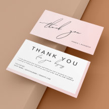 Blush Pink Handgeschriebenes Skript Dankeschön Rab