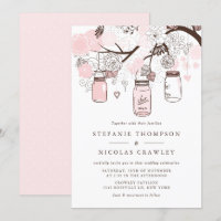 Blush Pink Hanging Mason Jars Wedding