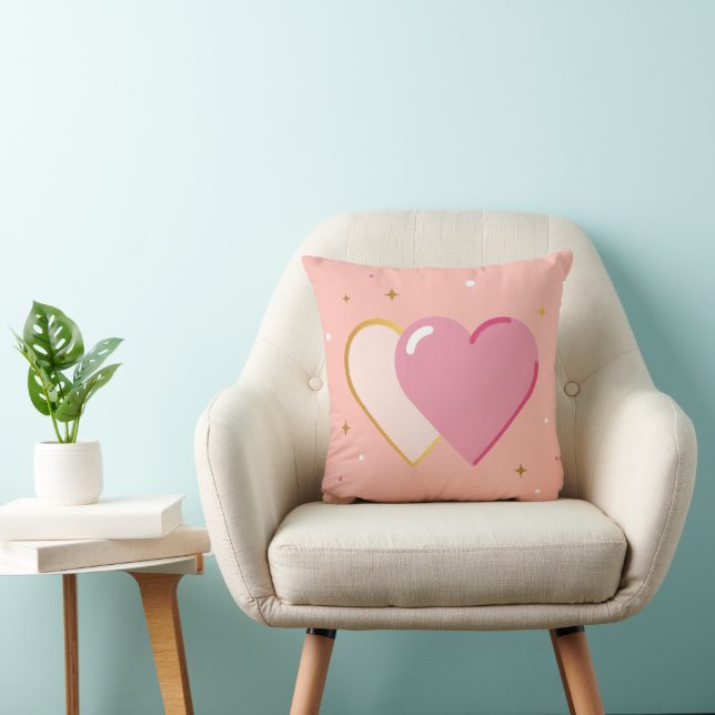Blush Pink Heart Kissen (Stuhl )
