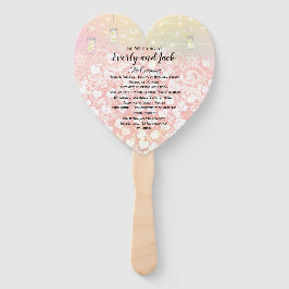 Blush Pink Heart Leaf Tree Hochzeitsprogramm Fächer
