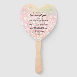 Blush Pink Heart Leaf Tree Hochzeitsprogramm Fächer