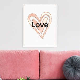 Blush Pink Heart Leinwanddruck