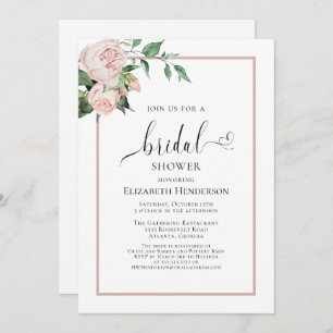 Blush Pink Heft Script Brautparty Einladung