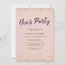 Blush Pink Hens Party Einladung