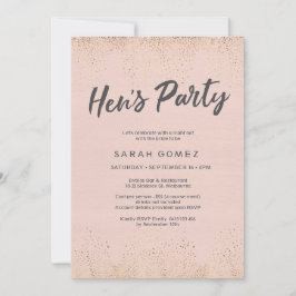 Blush Pink Hens Party Einladung
