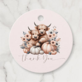 Blush Pink Highland Cow Fall vielen Dank Geschenkanhänger