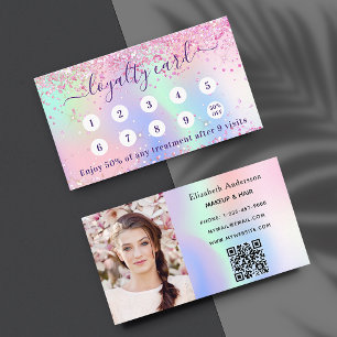 Blush pink holograpic glitter qr code photo treuekarte