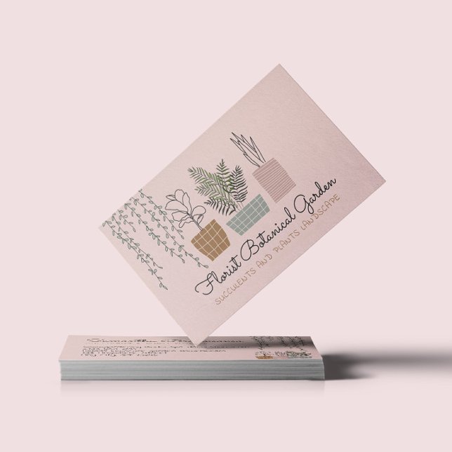 Blush Pink House Blume Vases Pflanze Sukkulturen Visitenkarte (Von Creator hochgeladen)