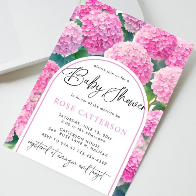 Blush Pink Hydrangea Babydusche Einladung (Von Creator hochgeladen)