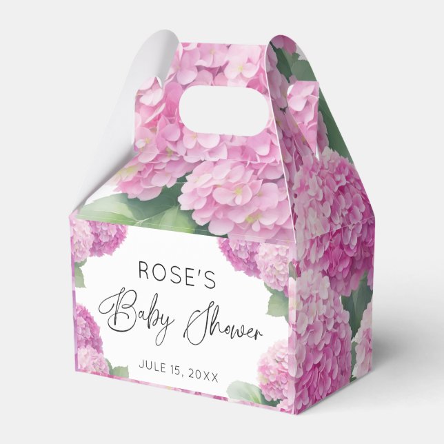 Blush Pink Hydrangea Die Girl Baby Dusche Geschenkschachtel (Vorderseite)