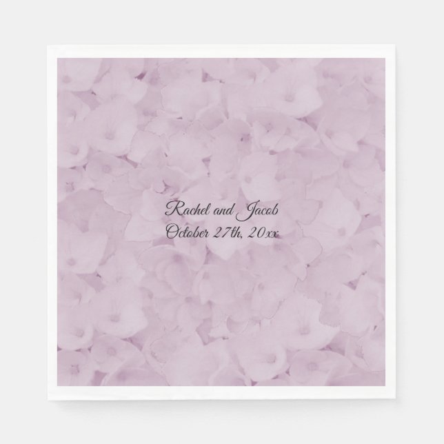 Blush Pink Hydrangea Hochzeitspapier Napkins Serviette (Vorderseite)