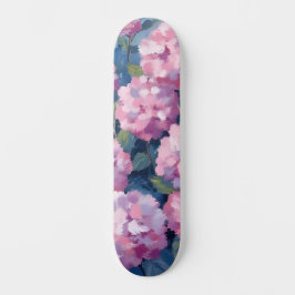 Blush Pink Hydrangeas Bloral Skateboard