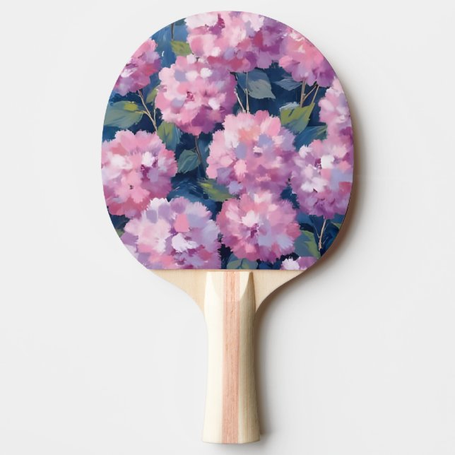Blush Pink Hydrangeas Floral Tischtennis Schläger (Vorderseite)