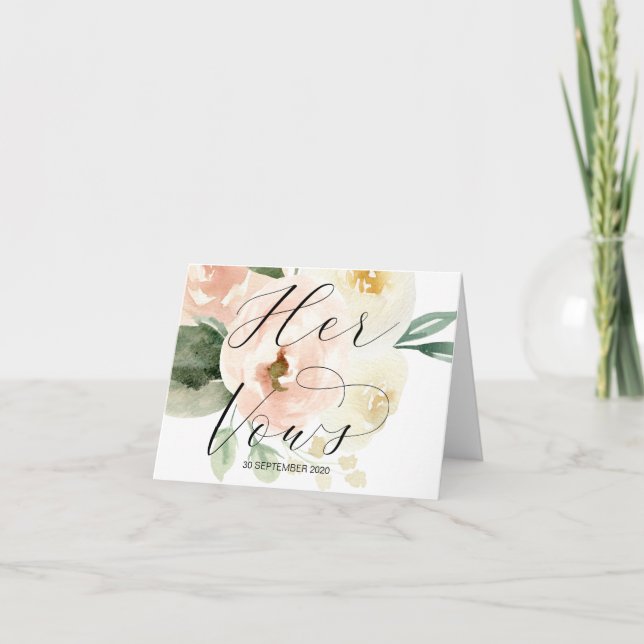 Blush Pink Ihre Stimme Hochzeit Vow Keepake Karte (Vorderseite)