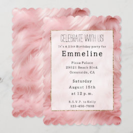 Blush Pink Imitate Fur Einladung