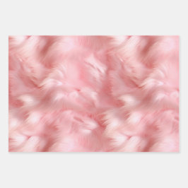 Blush Pink Imitate Fur Geschenkpapier Set