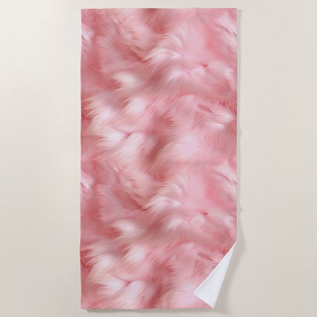 Blush Pink Imitate Fur Strandtuch (Vorderseite)
