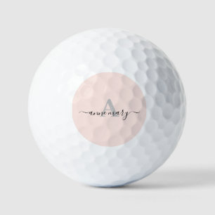 Blush Pink Individuelle Name Monogram Gift Gefalle Golfball