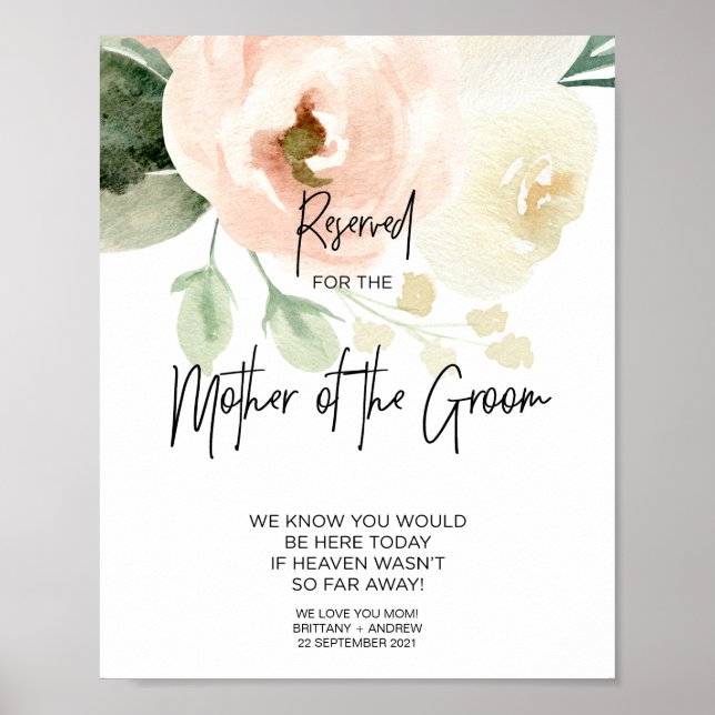 Blush Pink ist für Mutter der Hochzeit des Grooms  Poster (Vorne)