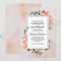 Blush Pink Ivory Floral Wasserfarbe Hochzeit