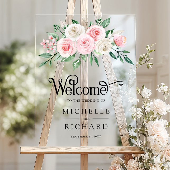 Blush Pink Ivory Floral Wedding Welcome (Créateur téléchargé)