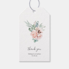 Blush Pink Ivory Poppy Peony Gastgeschenk Hochzeit Geschenkanhänger