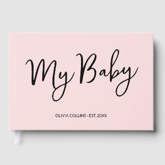 Blush Pink Keepake Script Baby Book for Mother Gästebuch