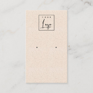 Blush Pink Keramik Textur Ohrring Logo-Anzeige Visitenkarte