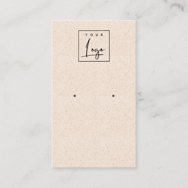 Blush Pink Keramik Textur Ohrring Logo-Anzeige Visitenkarte (Vorderseite)