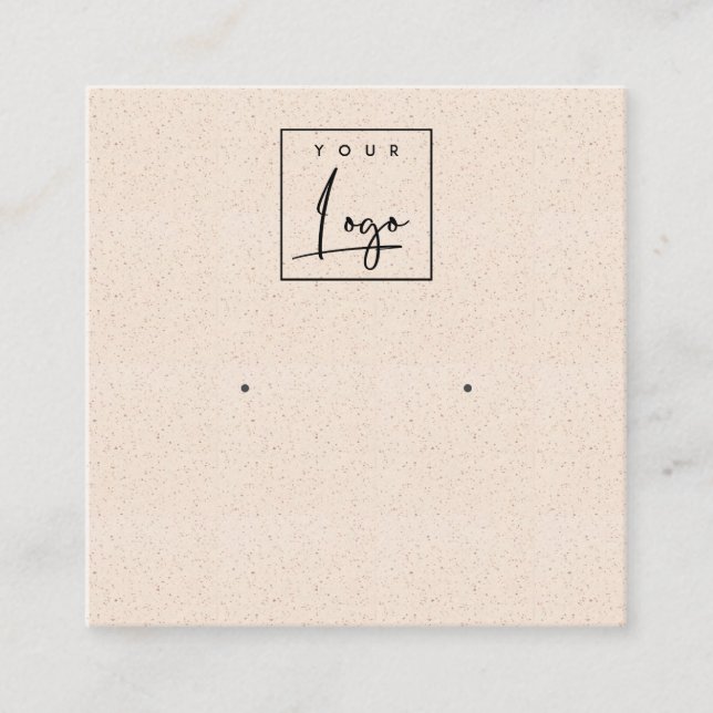Blush Pink Keramik Texturstruktur Ohrring Display Quadratische Visitenkarte (Vorderseite)