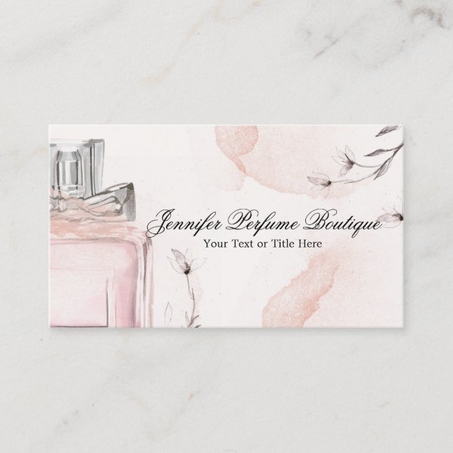 Blush Pink Klasse Parfüm Essenzielle Öle Visitenkarte (Vorderseite)