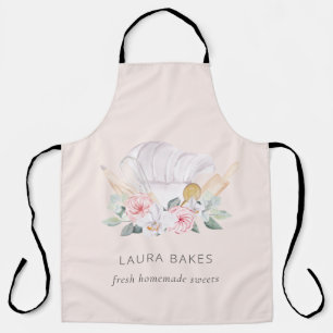 Blush Pink Koch Hat Catering Floral Roller Whisky Schürze