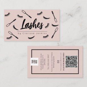 Blush Pink Lashes Eyelash Extensions Make-up Visitenkarte
