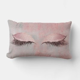 Blush Pink Lashes Glass Glitzer Silver Gray Makeup Lendenkissen