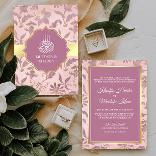 Blush Pink Lavender Gold Floral muslimische Hochze Einladung
