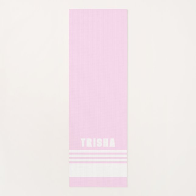 blush pink light modern preppy classic stripes yogamatte (Vorderseite)