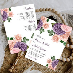 Blush Pink Lila Blütenpracht bei einer Hochzeit Einladung