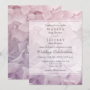 Blush Pink Lila Hydrangea Sommerhochzeit Einladung