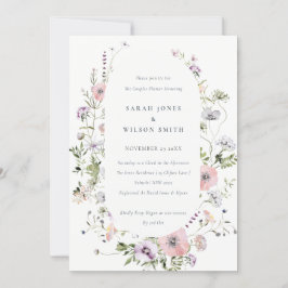 Blush Pink Lilac Wildblume Paare Dusche einladen Dankeskarte