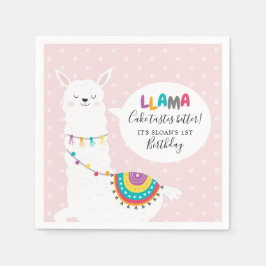 Blush Pink Llama Fun Paper Serviette