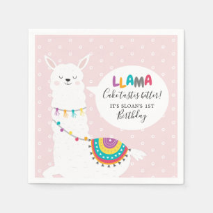 Blush Pink Llama Fun Paper Serviette