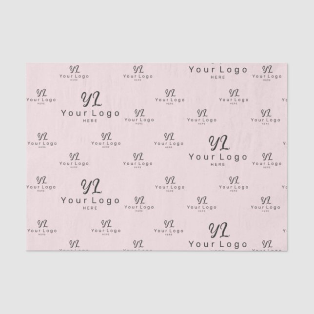 Blush-Pink-Logo-Muster für Markenverpackung Seidenpapier (Vorderseite)
