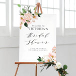 Blush Pink Magnolias Brautparty Willkommen Poster<br><div class="desc">Herzlich willkommen zu Ihrer Veranstaltung mit diesem individuell gestaltbaren Begrüßungsschild für das Brautparty. Es verfügt über blütenrosa Magnolien und Hydrangeas mit Imitaten Rose Goldfolie Akzente. Personalisieren Sie diese,  indem Sie Ihre Veranstaltungsdetails hinzufügen. Dieses Begrüßungsschild mit Blumenmotiv ist ideal für Brautpartys im Frühjahr und Herbst.</div>